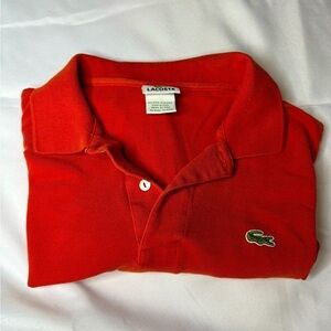 Lacoste Men's Short Sleeve Classic Pique Orange Polo Shirt Size 2XL